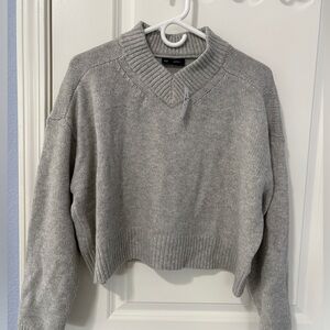 GAP CashSoft Cropped High V-Neck Sweater XS Petite